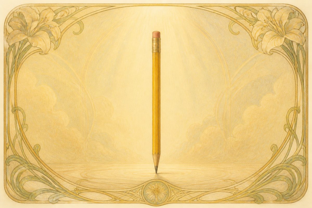 Pencil on its tip