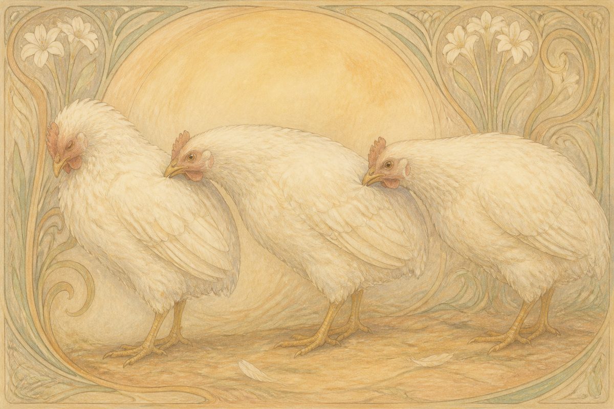 Pecking order in identical chickens
